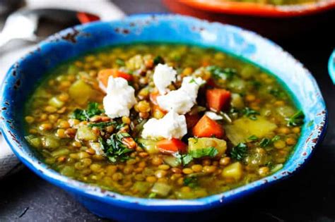 Greek Lentil Soup with Feta – Fakes - Eating European