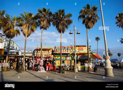 Venice Beach boardwalk at sunset, Los Angeles, California, USA Stock Photo - Alamy