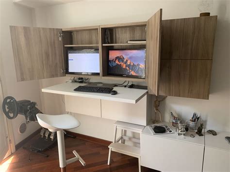 Ikea BESTA Hack | Small home offices, Desk in living room, Home office closet