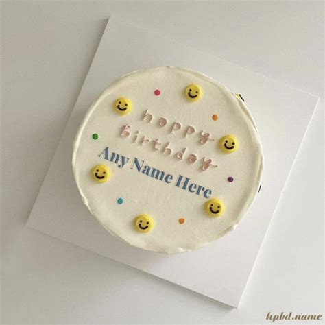 Funny Smile Birthday Wishes Cake With Name