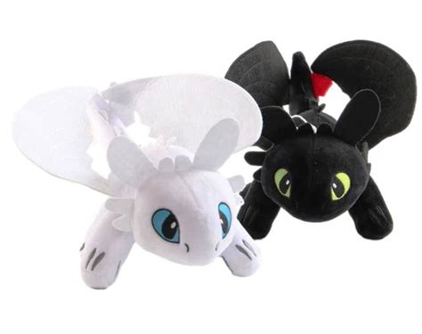 How To Train Your Dragon Toothless And Light Fury 10.5" Long Plush Toy Set of 2 - Walmart.com