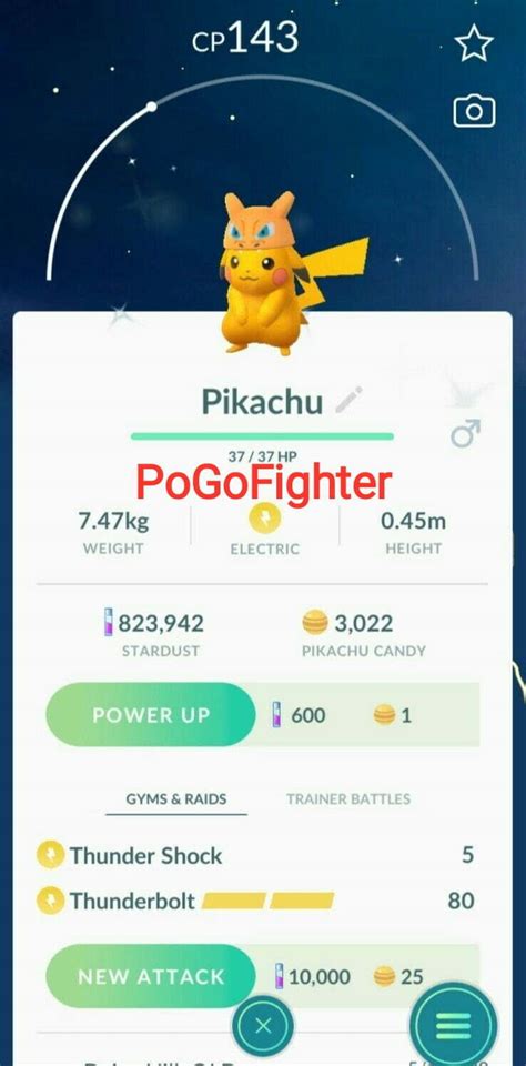 Pokémon GO Shiny Charizard Hat Pikachu - Trade 20.000 stardust (Read Describe) - PoGoFighter