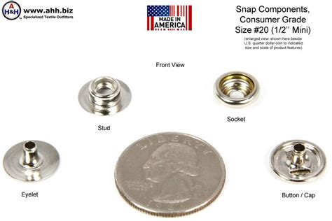 1/2 inch Snap Fastener Components Consumer Grade