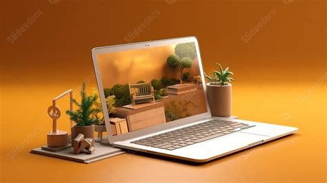 Innovative 3d Render Mockup Of Mobile And Laptop With Web Development Banner Powerpoint ...