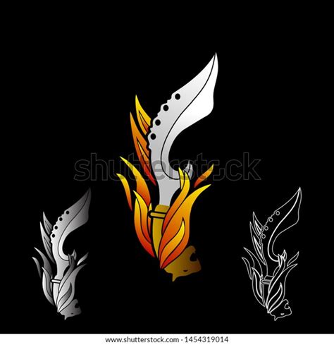 Kujang Logo Inspiration Illustration Fire Stock Vector (Royalty Free) 1454319014