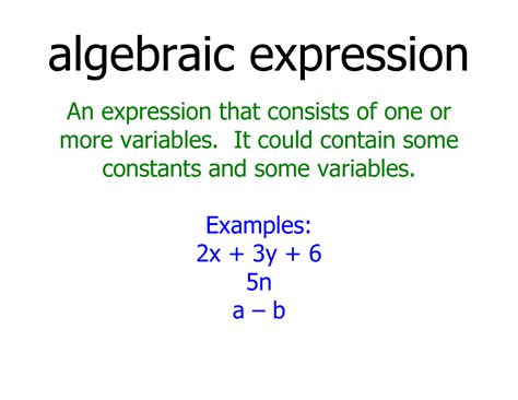 Parts Of Algebraic Expressions