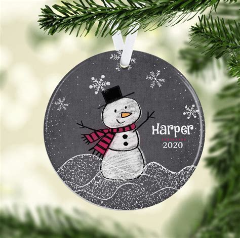 Personalized Christmas Ornament Snowman Ornament Christmas Ornament Holiday Ornament Ceramic ...