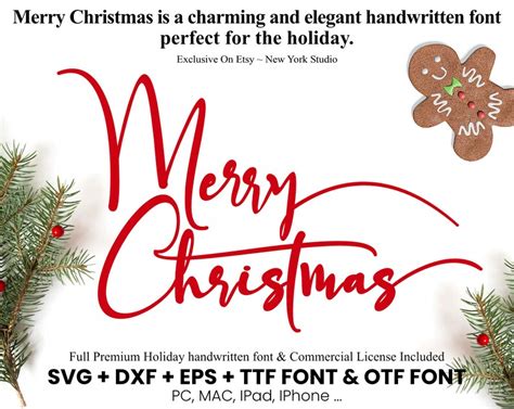 Christmas Font Svg Font Cricut Silhouette Digital Full - Etsy