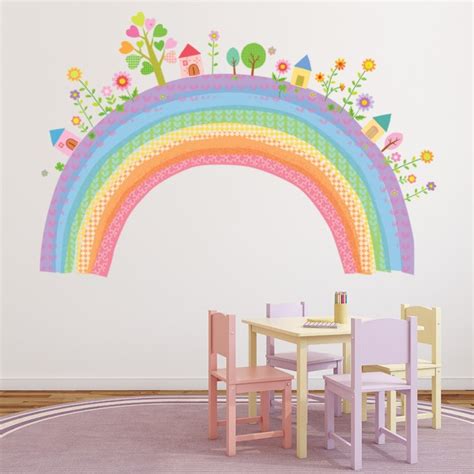 City Rainbow Wall Sticker Childrens Wall Decal Nursery Home Decor