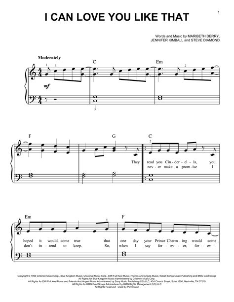 All-4-One "I Can Love You Like That" Sheet Music Notes | Download Printable PDF Score 84752