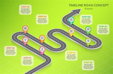 Road map infographic template vector 04 free download