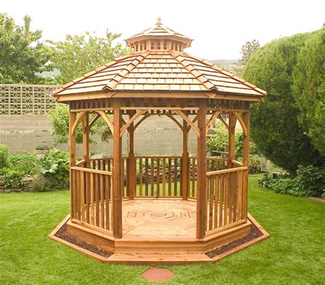 14 Cedar Wood Gazebo Designs - Octagon, Rectangle, Hexagon and Oval Styles