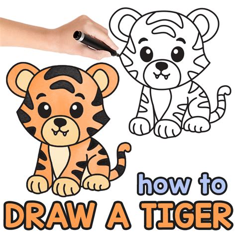 How to Draw a Tiger – Step by Step Drawing Tutorial - Easy Peasy and Fun