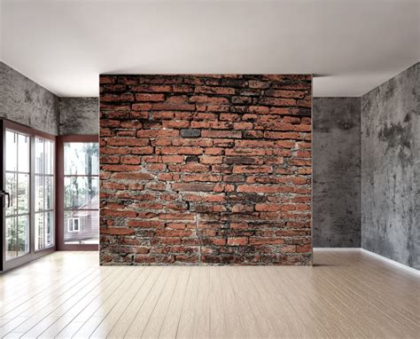 Items similar to Old brick wall mural, Repositionable peel and stick material with adhesive back ...