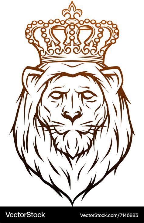 King lion heraldic symbol Royalty Free Vector Image