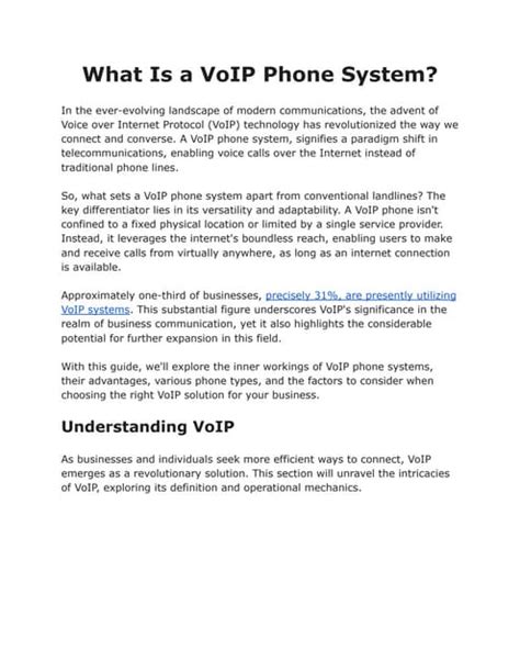 What is a VoIP Phone System & How Does it Work | PDF