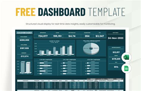 FREE Dashboard Sheet Template - Download in Excel, Google Sheets | Template.net