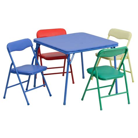 Folding Table And Chairs Set - Angeli Kids Metal Folding Table and Chairs set