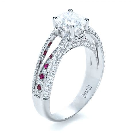 Custom Diamond and Ruby Engagement Ring #1309 - Seattle Bellevue | Joseph Jewelry