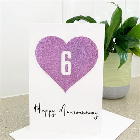 6th Anniversary Card Personalized Gift Milestone annivesary | Etsy