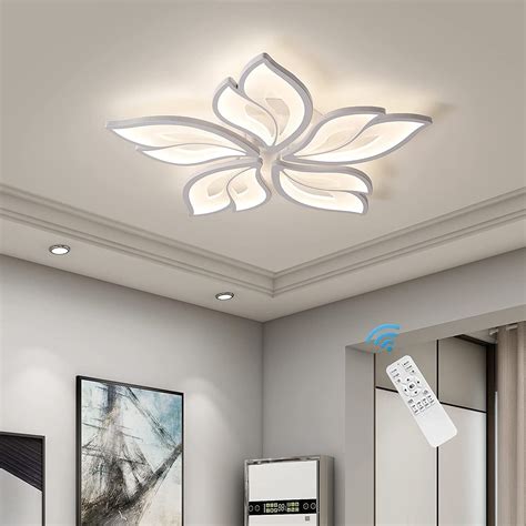 Garwarm Modern Dimmable LED Ceiling Light | Artistical Acrylic Leaf Ceiling Lamp Fixture ...