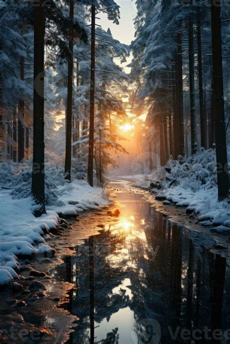 Natural Winter Forest Wallpaper 27109003 Stock Photo at Vecteezy