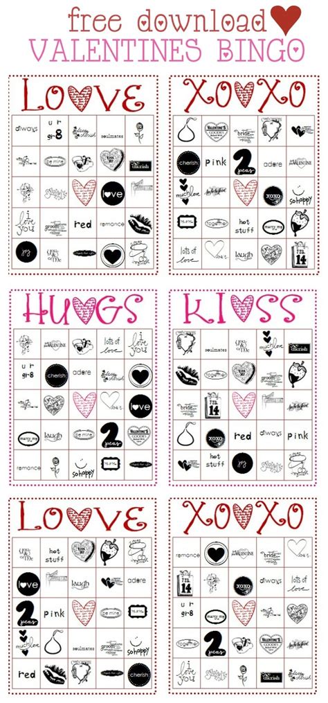 Printable Valentine Bingo Cards