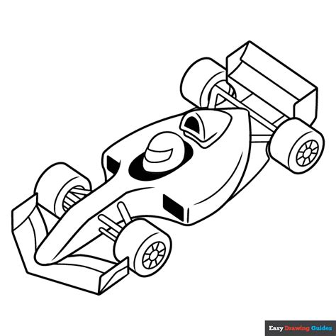 Race Car Coloring Page | Easy Drawing Guides