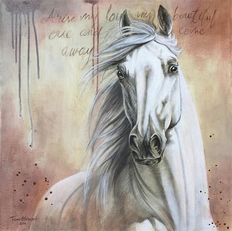 White Horse Painting by Tamer Elsharouni