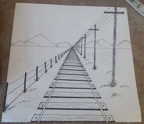 railroad tracks drawing easy - yogaartillustrationdrawing