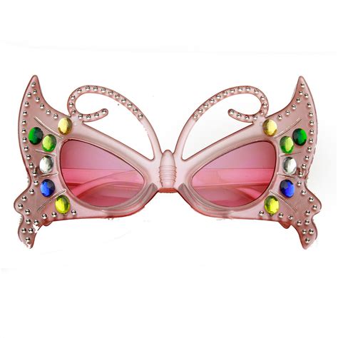 Butterfly Shape Rhinestone Jeweled Party Novelty Costume Glasses - sunglass.la