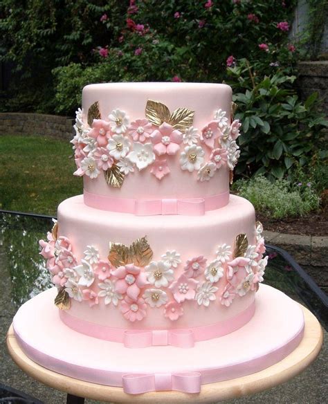 Cake - Pink And Gold Wedding Cake #2498185 - Weddbook