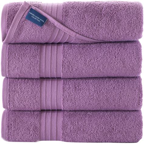 Qute Home Mauve Purple Bath Towels - Set of 4 - Bosporus Collection Bath Towels | Spa & Hotel ...