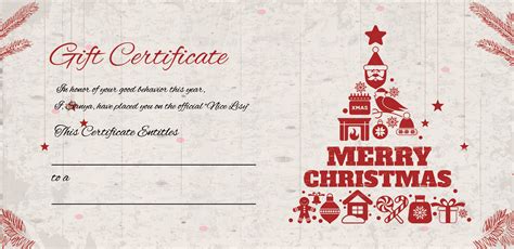 Merry Christmas Gift Certificate Templates | Best Templates Ideas