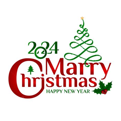 Merry Christmas 2024 Happy New Year Greetings Text Vector, 2024, Merry Christmas, New Year PNG ...