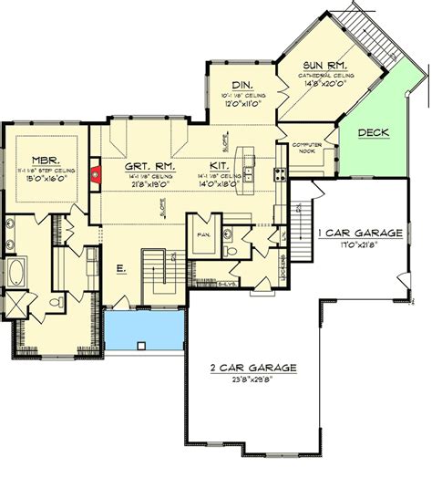 Craftsman Ranch With Walkout Basement - 89899AH | Architectural Designs - House Plans