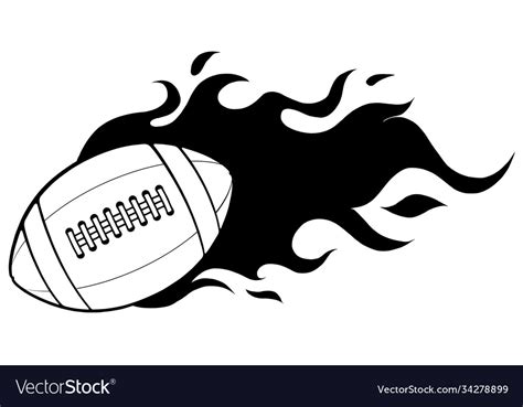 American football ball in black and white Vector Image