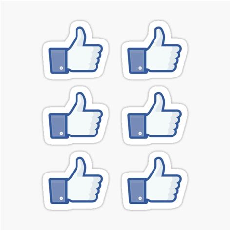 "Facebook Thumbs Up (6 Pack)" Sticker by comrat | Redbubble