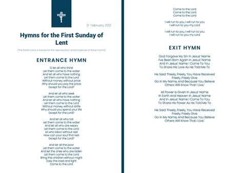 Hymns for the First Sunday of Lent