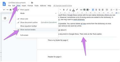 How to Create a Different Header and Footer for Each Page in Google Docs