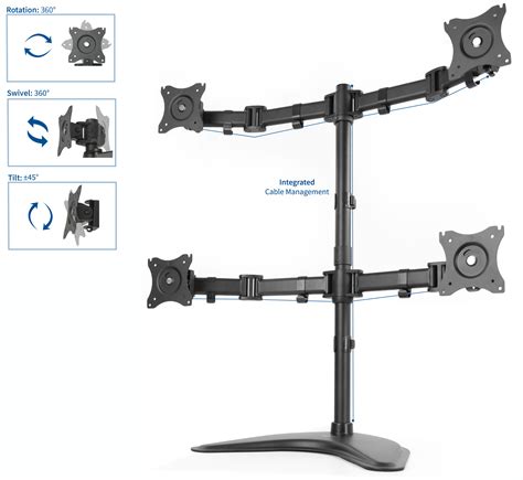 VIVO Quad Monitor Mount Adjustable Desk Stand for Holds 4 LCD Screens up to 27" 641020645149 | eBay