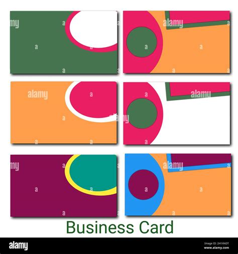 Blank Business card and visiting card design set colorful white background Stock Photo - Alamy