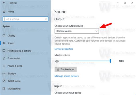 Enable or Disable Sound Output Device in Windows 10