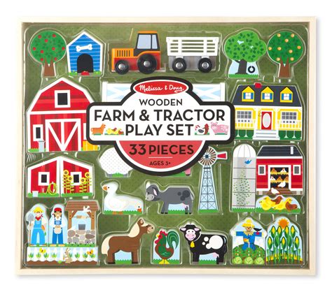 Melissa & Doug Wooden Farm & Tractor Play Set