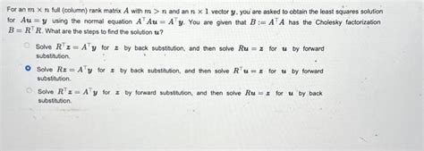 Solved For an m×n full (column) rank matrix A with m>n and | Chegg.com