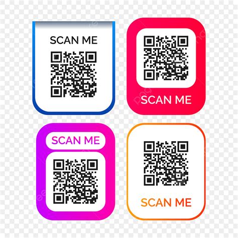 Scan Qr Codes Vector Design Images, Scan Me Qr Code Label Design Creative Colorful Effects Png ...