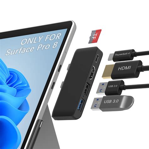 Buy 5-in-2 Surface Pro 8 Docking Station with 4K HDMI, USB-C Thunderbolt 4 (Display+Data+PD ...