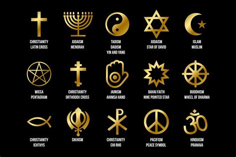 Set of religious signs. Icons for religion faith 6953451 Vector Art at Vecteezy