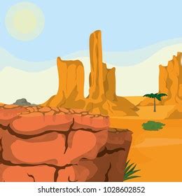 Desert Landscape Cartoon Stock Vector (Royalty Free) 1028602852 | Shutterstock