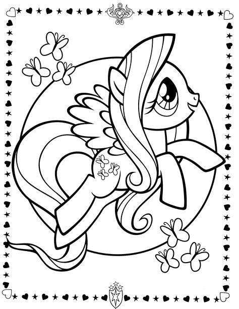 My Little Pony Colouring Sheets - Fluttershy - My Little Pony Friendship is Magic Photo ...